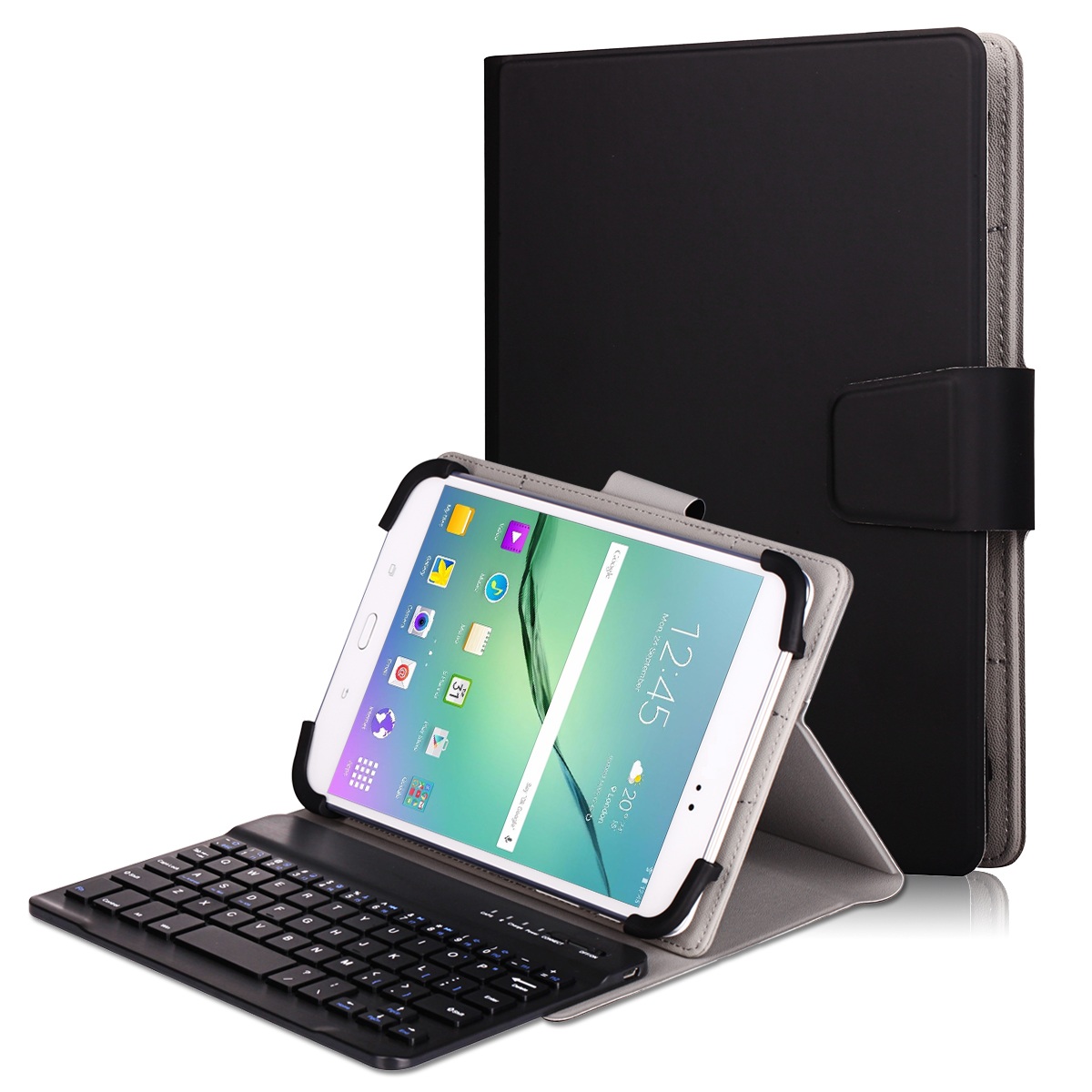 Universal 9-10 inch & 7-8inch tablet bluetooth keyboard case with PU leather cover
